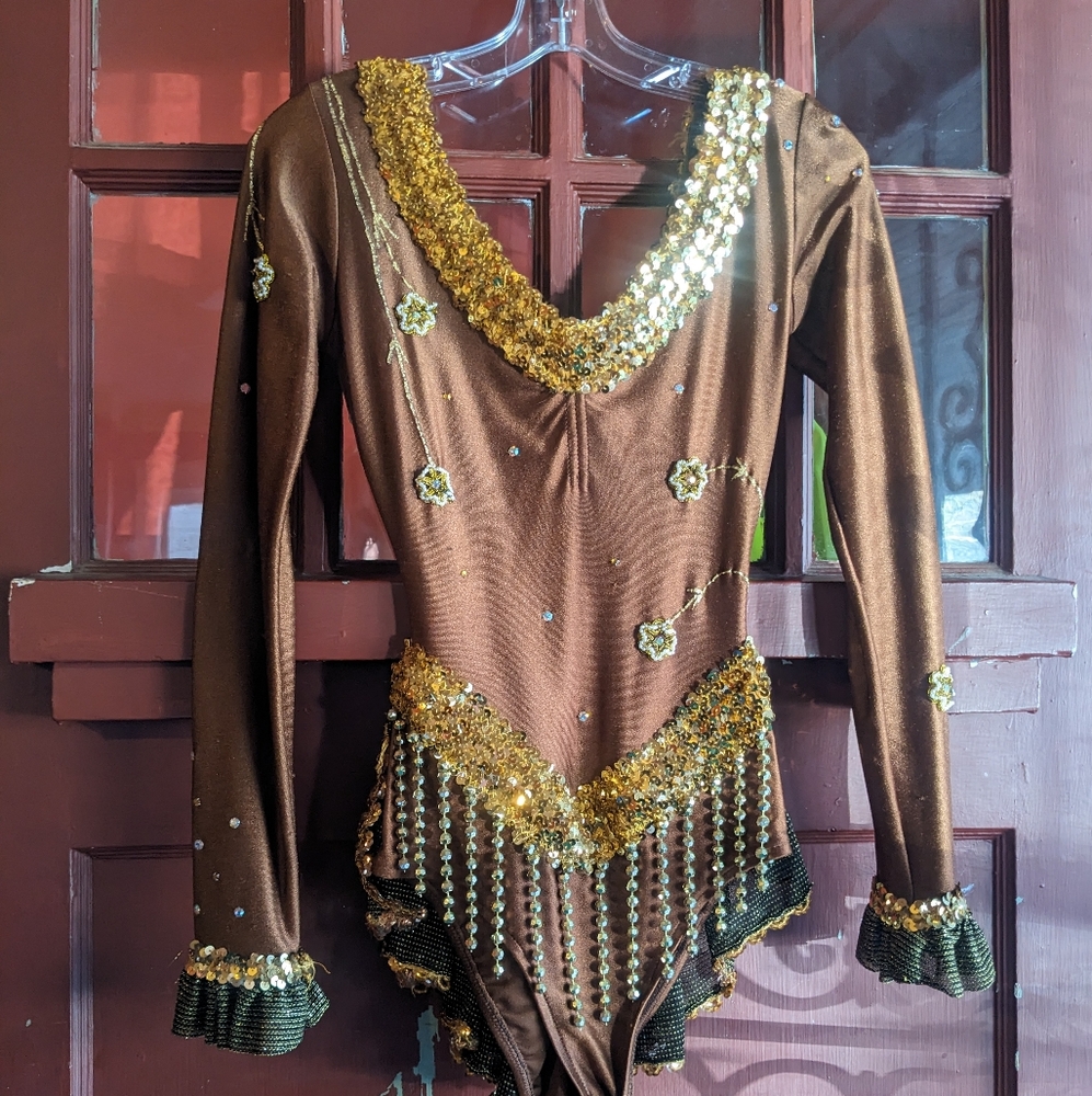 Hand bedazzled vintage Gilda Marx dance leotard